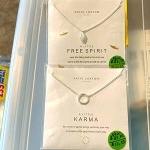 Katie Loxton necklaces. (2) (A Little Karma & A Little Free Spirit). NEW.